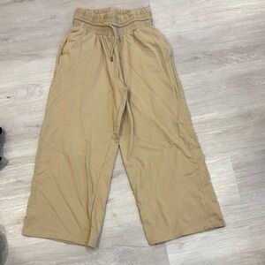 Casual Tan Wide-Leg Pants